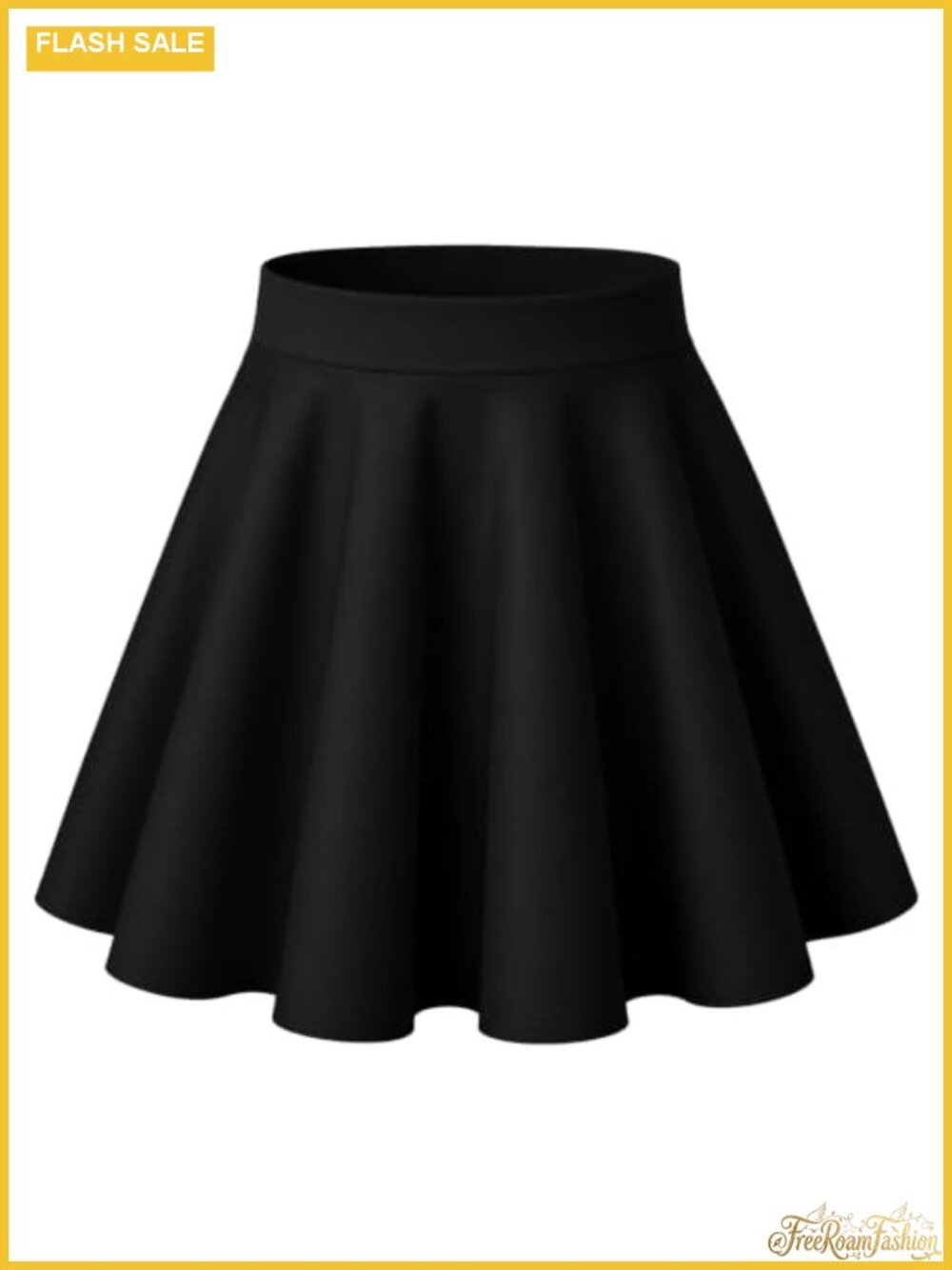 Women's Pleated Mini Skater Skirt High Waist Flared A-Line Stretchy